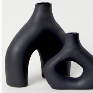 H&M Black Stoneware Vase Set - Brand new in boxes